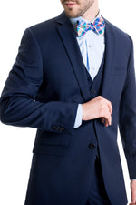 Dark Indigo Slim Fit Suit Coat - Super 120's - Detailed Close-Up