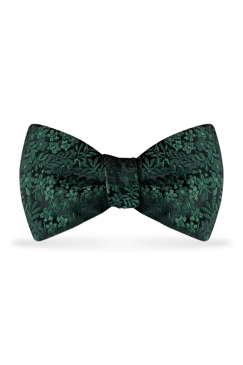 Floral Dark Green Bow Tie – Detail