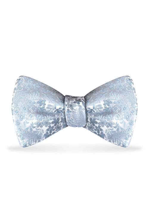 Floral Dusty Blue Bow Tie – Detail