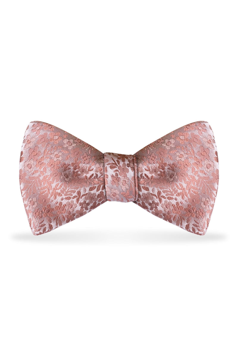 Floral Dusty Coral Bow Tie – Detail