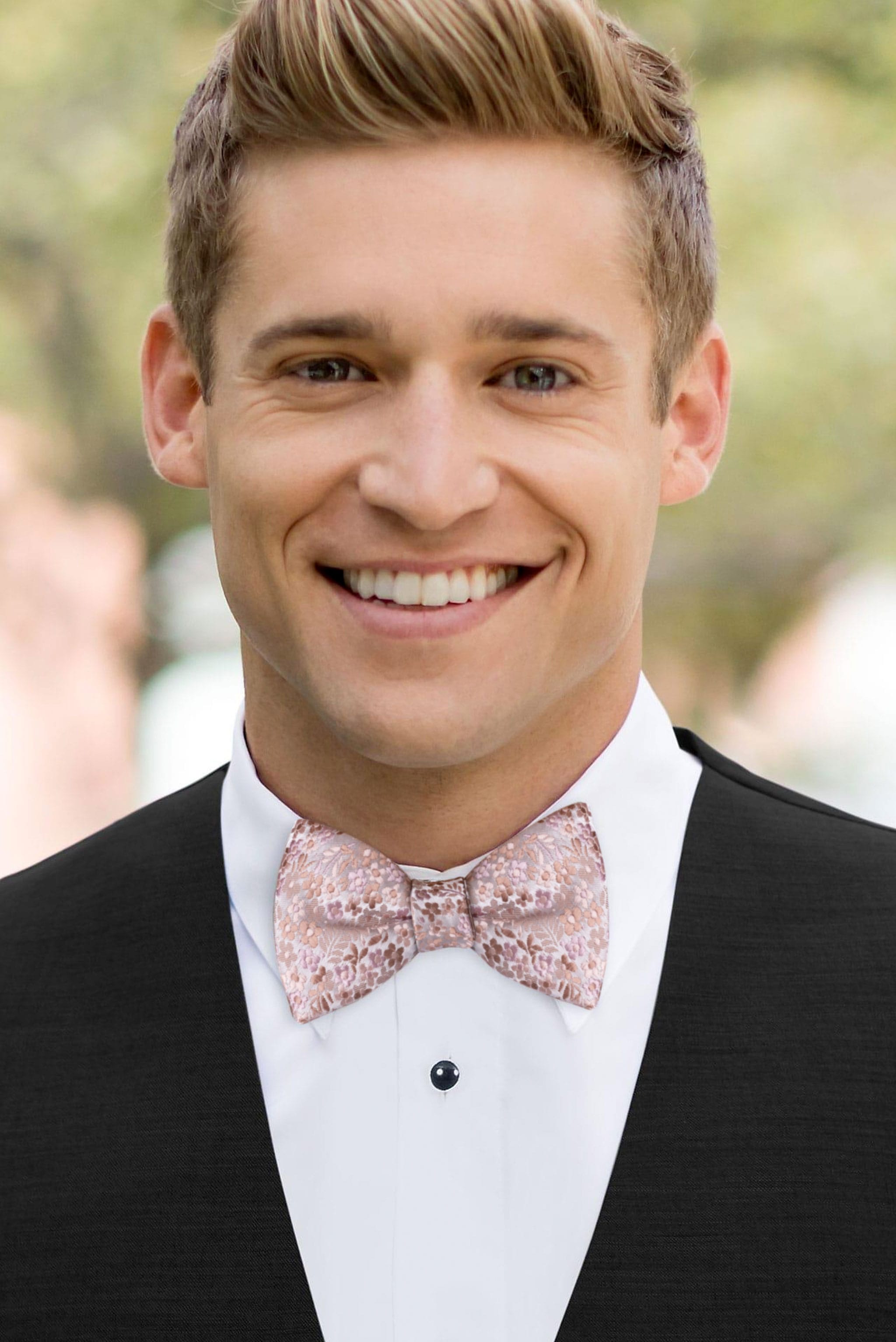 Floral Rose Gold Bow Tie Jim's Formal Wear Shop Floral Rose Gold Bow Tie Jim's Formal Wear Shop
