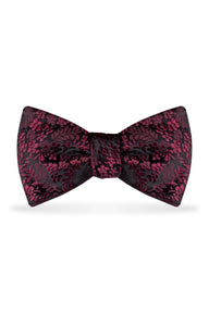 Floral Wine Bow Tie – Detail