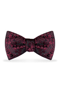 Floral Wine Bow Tie – Detail