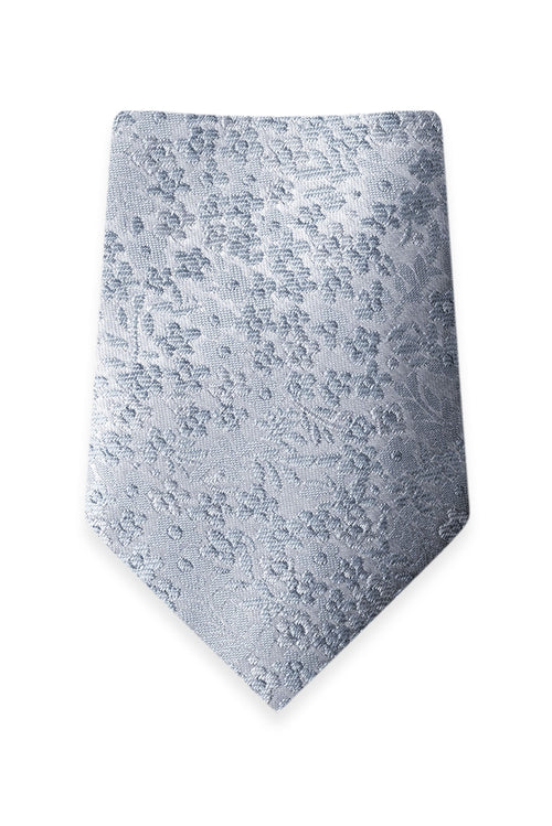 Floral Dusty Blue Self-Tie Windsor Tie – Detail