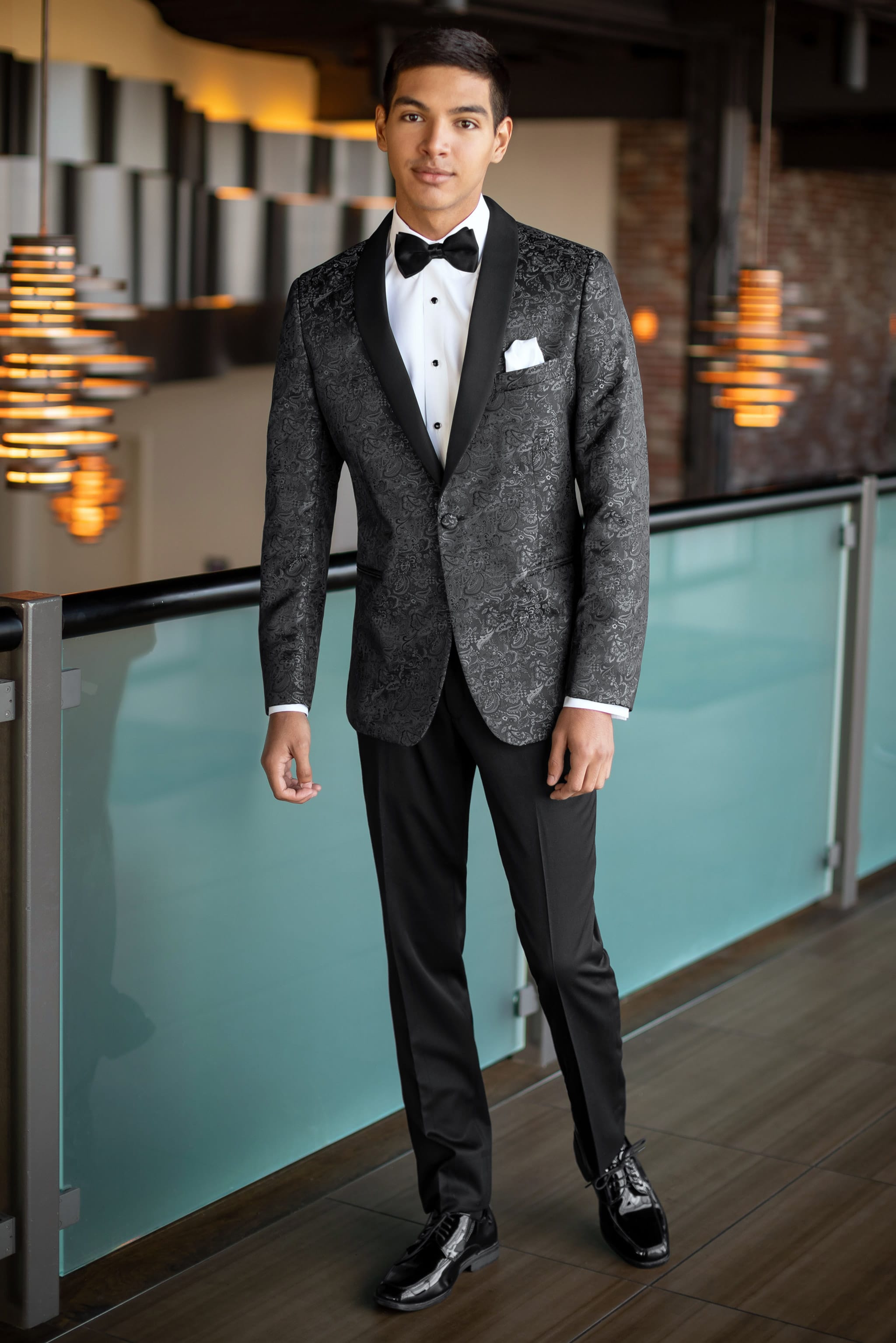 Granite Paisley Slim Fit Tuxedo Coat - At Event Hall