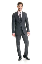 Grey Slim Fit Suit Coat - Super 120's - Full Suit Front