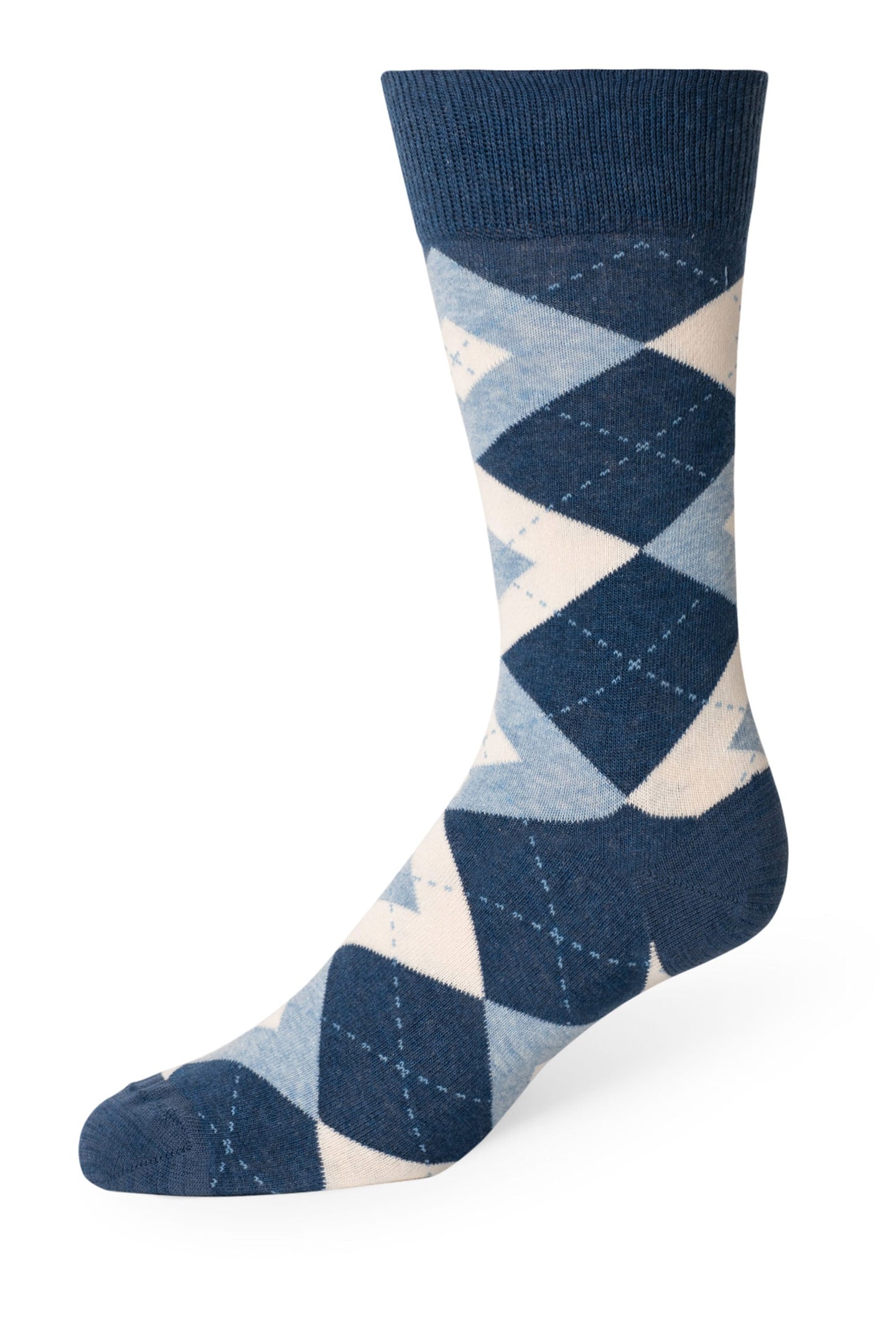 Heather Navy Argyle Men's Dress Socks