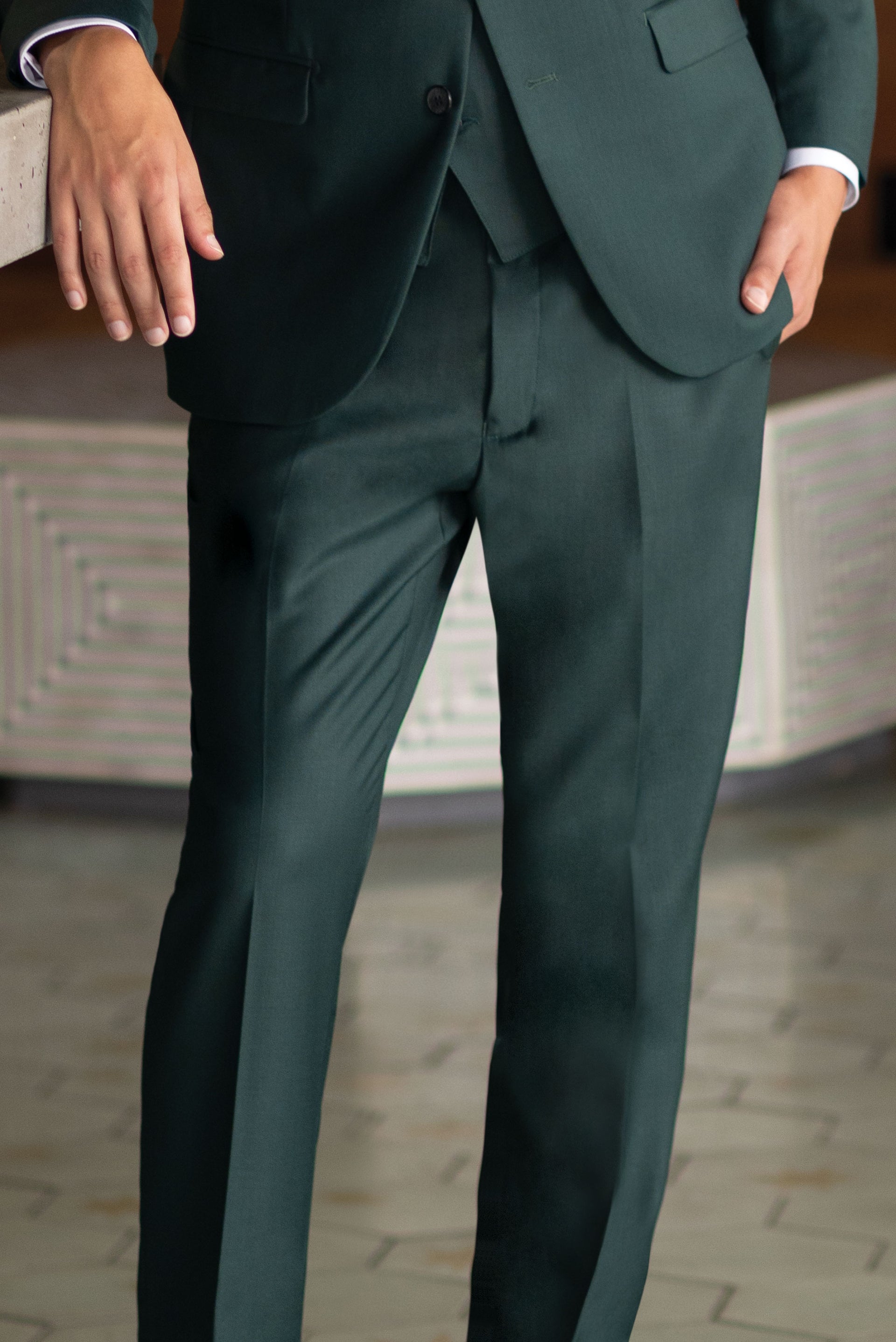 Dark Green Slim Fit Suit Pants Jim's Formal Wear Shop