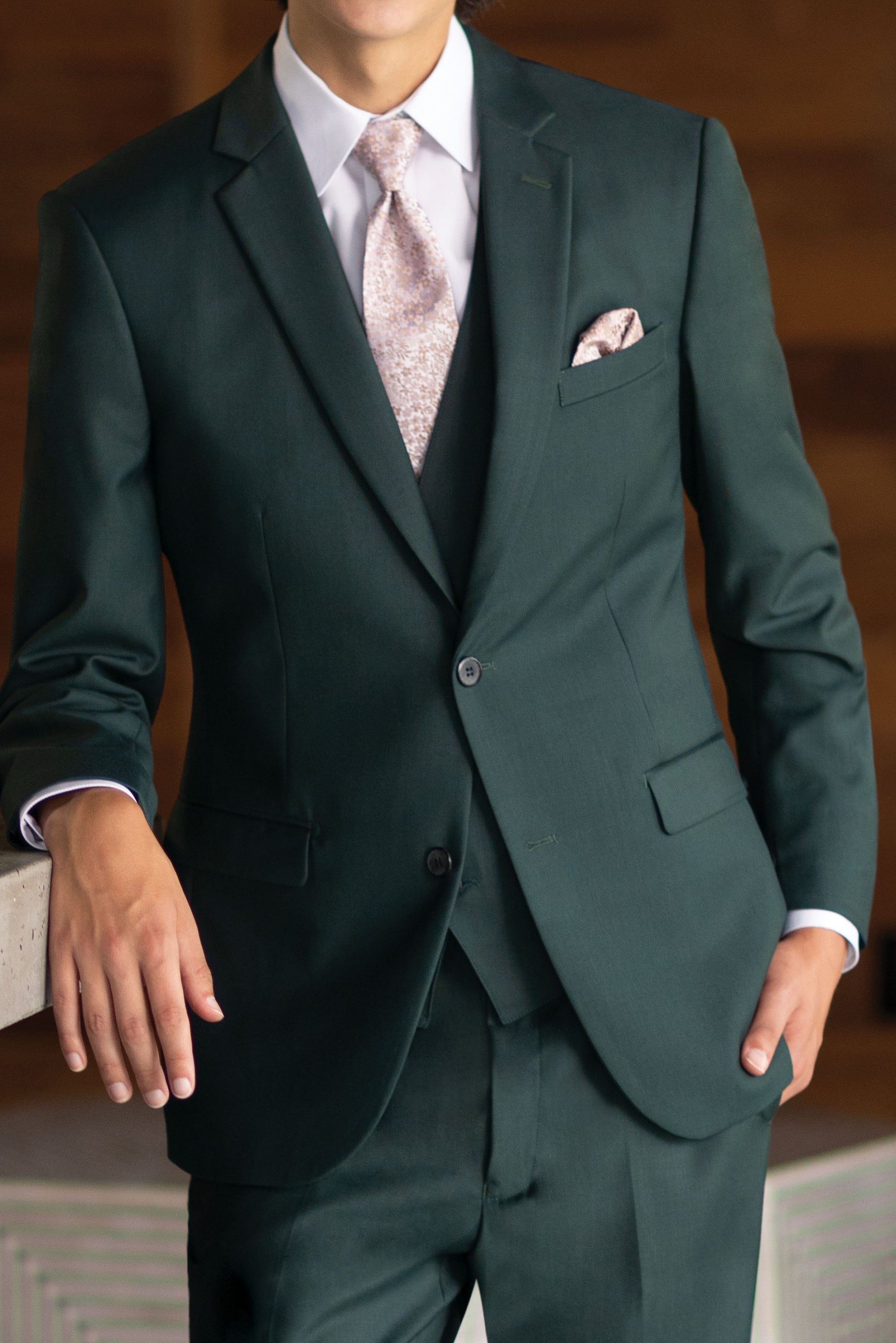 Hunter Green Cheap Green Suit Jacket Mens Hunter Green Suits Slim Fit One-Button Grooms Wedding Tuxedos