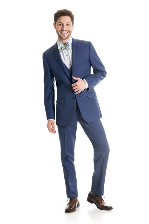 Indigo Slim Fit Suit Coat - Full Suit Front
