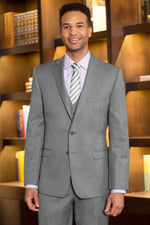 Light Grey Slim Fit Suit Coat - With Grey Necktie