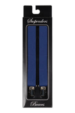 Men's Royal Blue Clip On Suspenders in Box