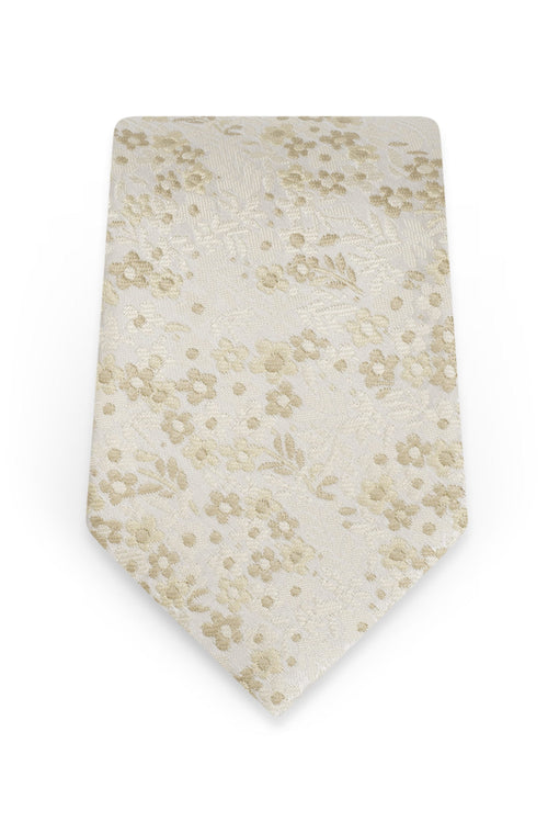 Floral Champagne Self-Tie Windsor Tie - Detail