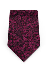 Floral Cranberry Self-Tie Windsor Tie - Detail
