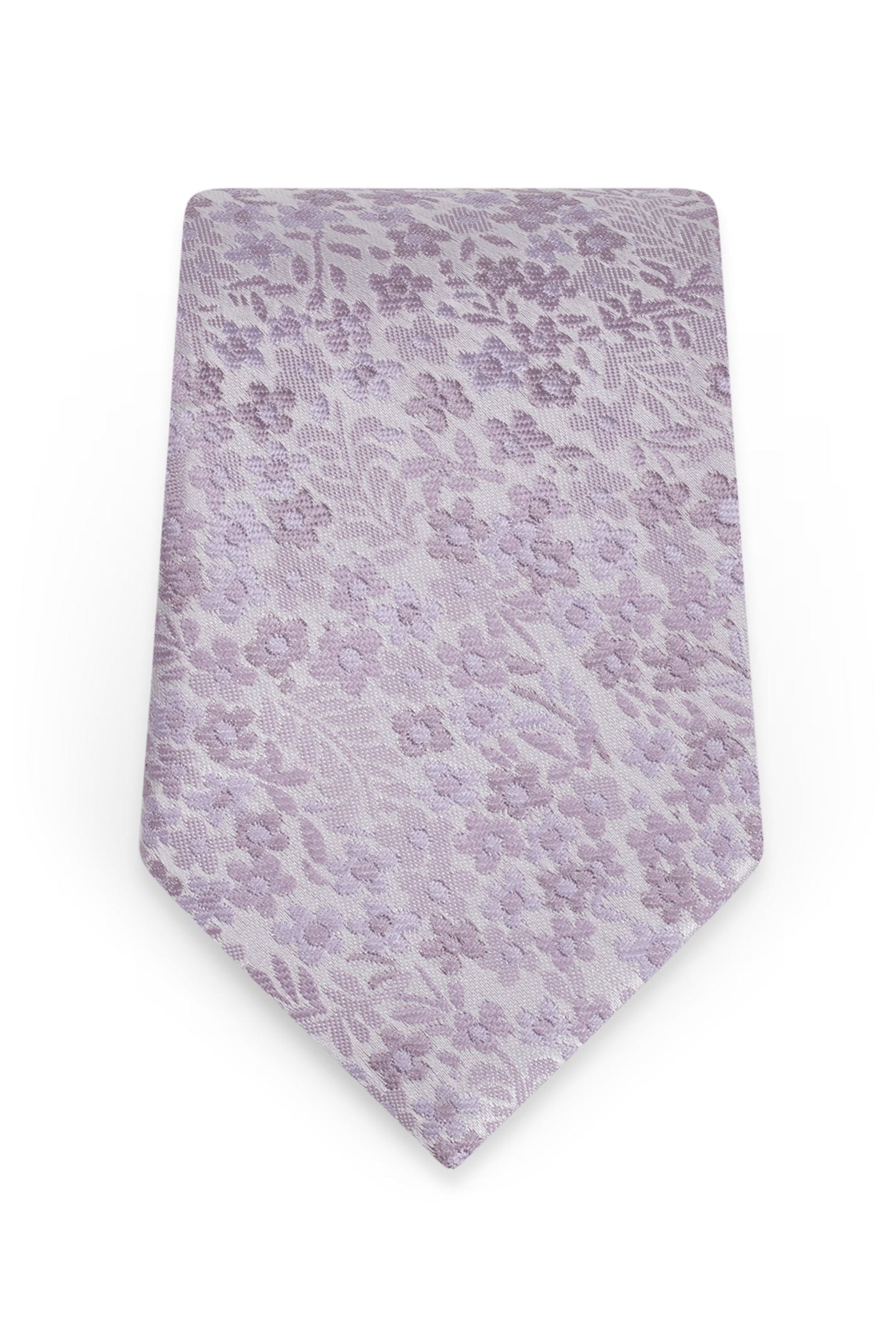 Floral Dusty Lavender Self-Tie Windsor Tie - Detail