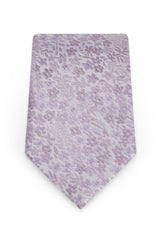 Floral Dusty Lavender Self-Tie Windsor Tie - Detail