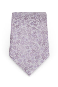 Floral Dusty Lavender Self-Tie Windsor Tie - Detail