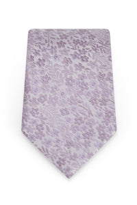 Floral Dusty Lavender Self-Tie Windsor Tie - Detail