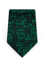 Floral Emerald Self-Tie Windsor Tie - Detail