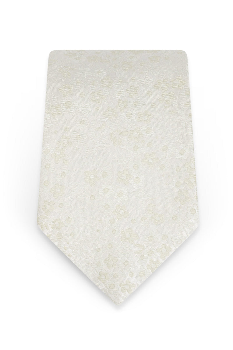 Floral Ivory Self-Tie Windsor Tie - Detail