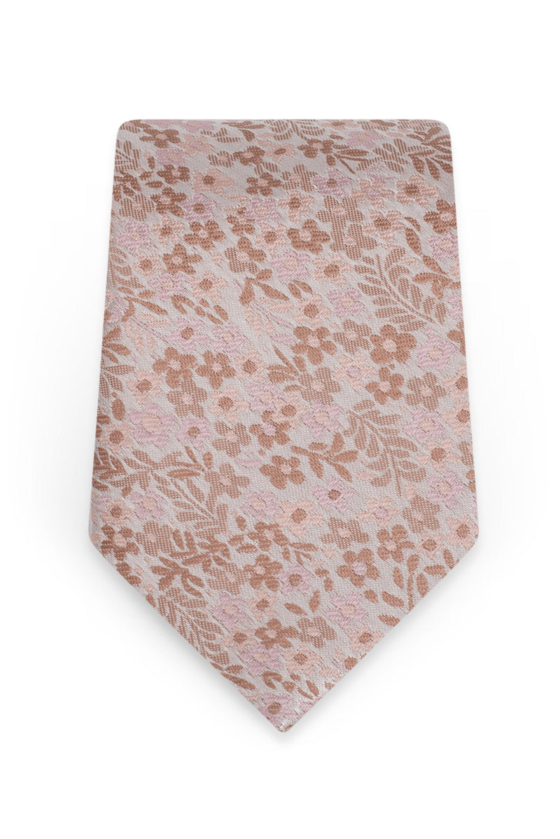 Floral Rose Gold Self-Tie Windsor Tie - Detail