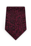 Floral Wine Self-Tie Windsor Tie - Detail