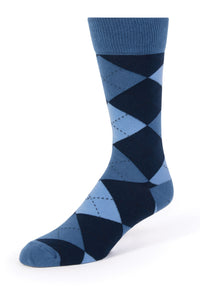 Navy Argyle Men's Dress Socks