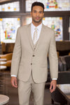 Tan Slim Fit Suit Coat - Full Suit Front 2