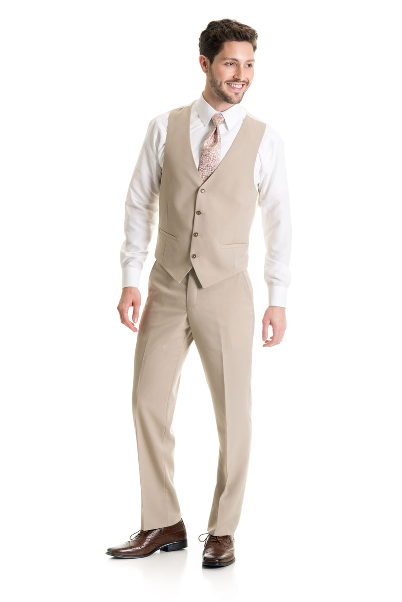 Groomsmen Natural Sand Tan Linen Vest  Pants Set no Jacket  Groom and  groomsmen Groomsmen attire Wedding groomsmen attire