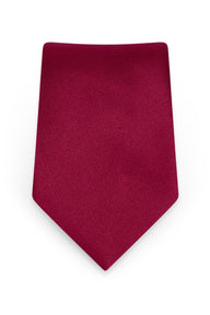 Solid Apple Red Self-Tie Windsor Tie - Detail