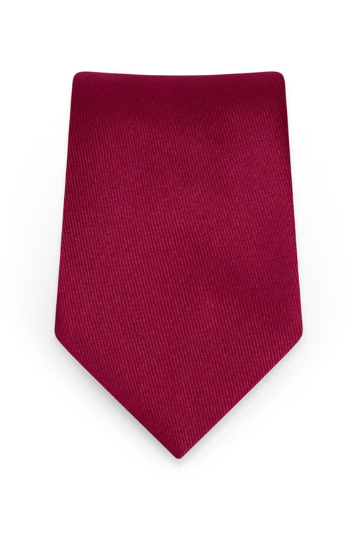 Solid Apple Red Self-Tie Windsor Tie - Detail