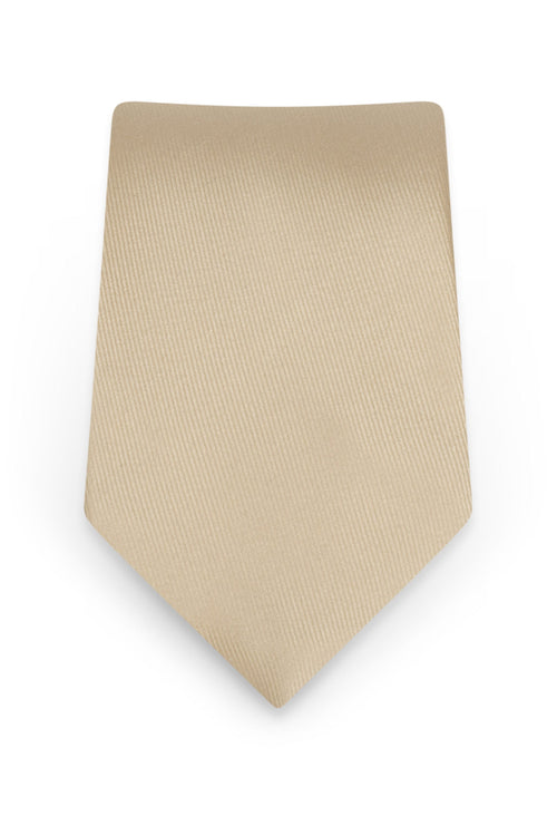 Solid Champagne Self-Tie Windsor Tie - Detail