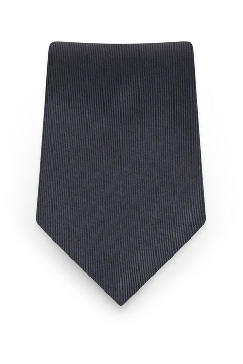Solid Charcoal Self-Tie Windsor Tie - Detail
