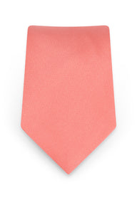 Solid Coral Self-Tie Windsor Tie - Detail