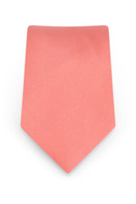 Solid Coral Self-Tie Windsor Tie - Detail