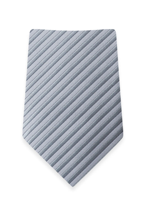 Striped Dusty Blue Self-Tie Windsor Tie