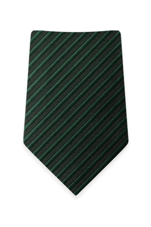 Striped Hunter Green Self-Tie Windsor Tie