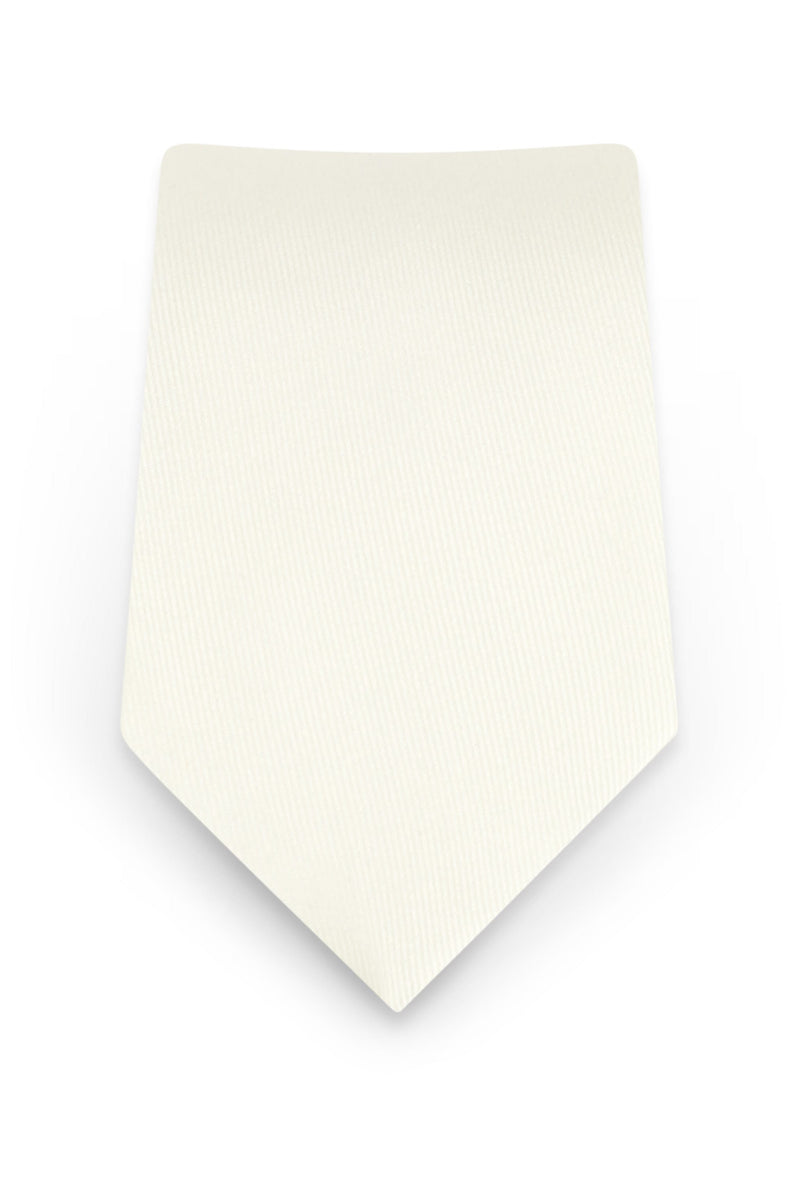 Solid Ivory Self-Tie Windsor Tie - detail