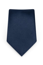 Solid Navy Self-Tie Windsor Tie - Detail