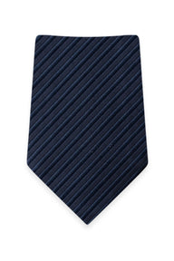 Striped Navy Self-Tie Windsor Tie