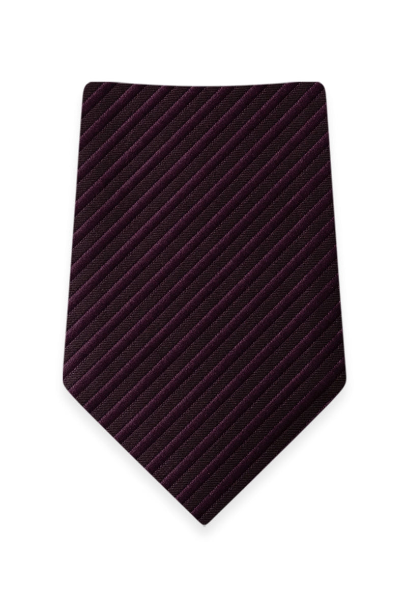 Striped Plum Self-Tie Windsor Tie