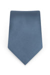 Solid Slate Blue Self-Tie Windsor Tie - Detail