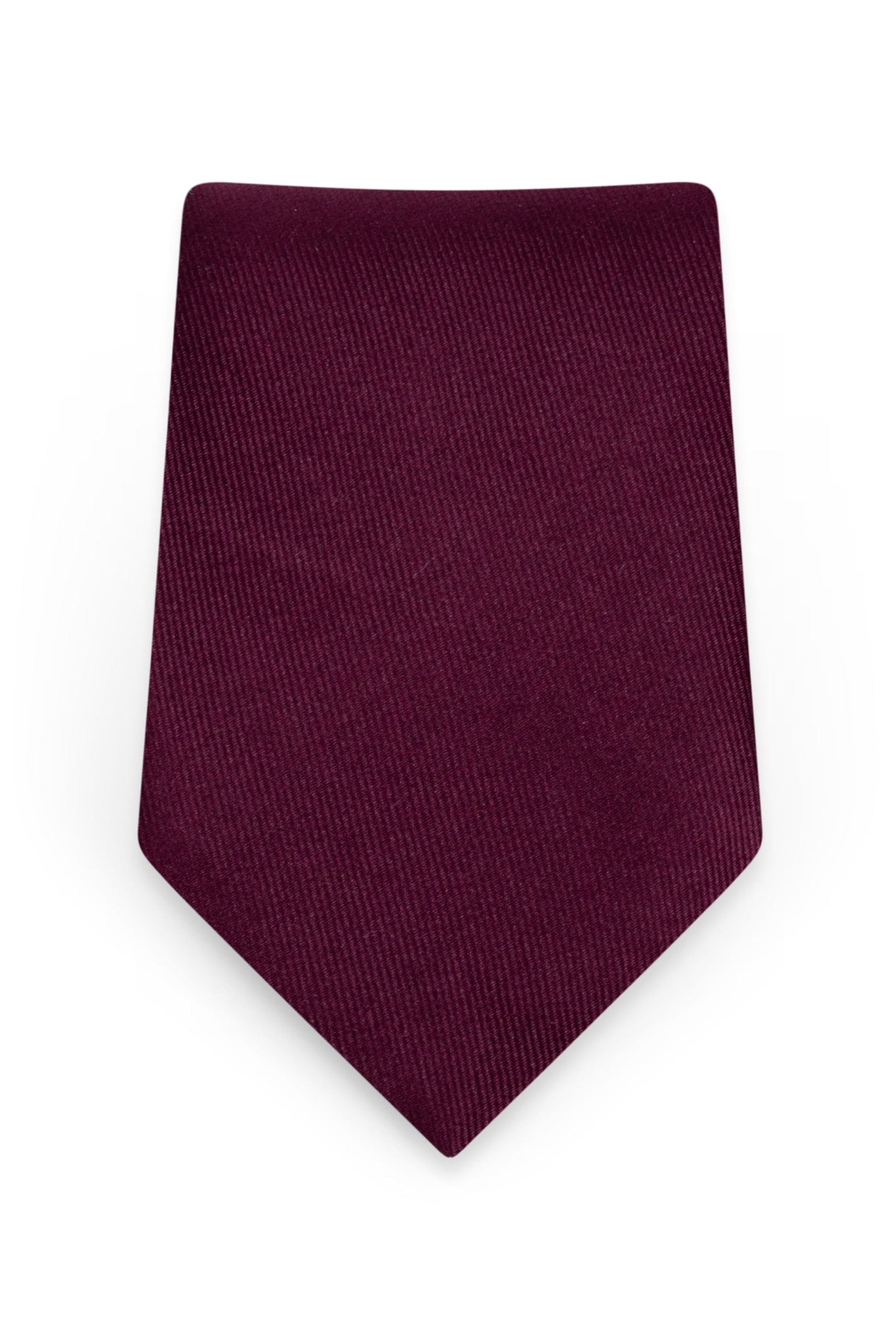 Solid Wine Self-Tie Windsor Tie - Detail